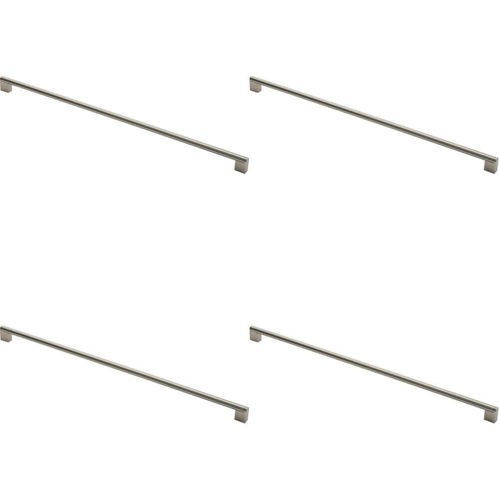 Loops 4X Round Bar Pull Handle 648 X 14Mm 608Mm Fixing Centres Satin Nickel & Steel