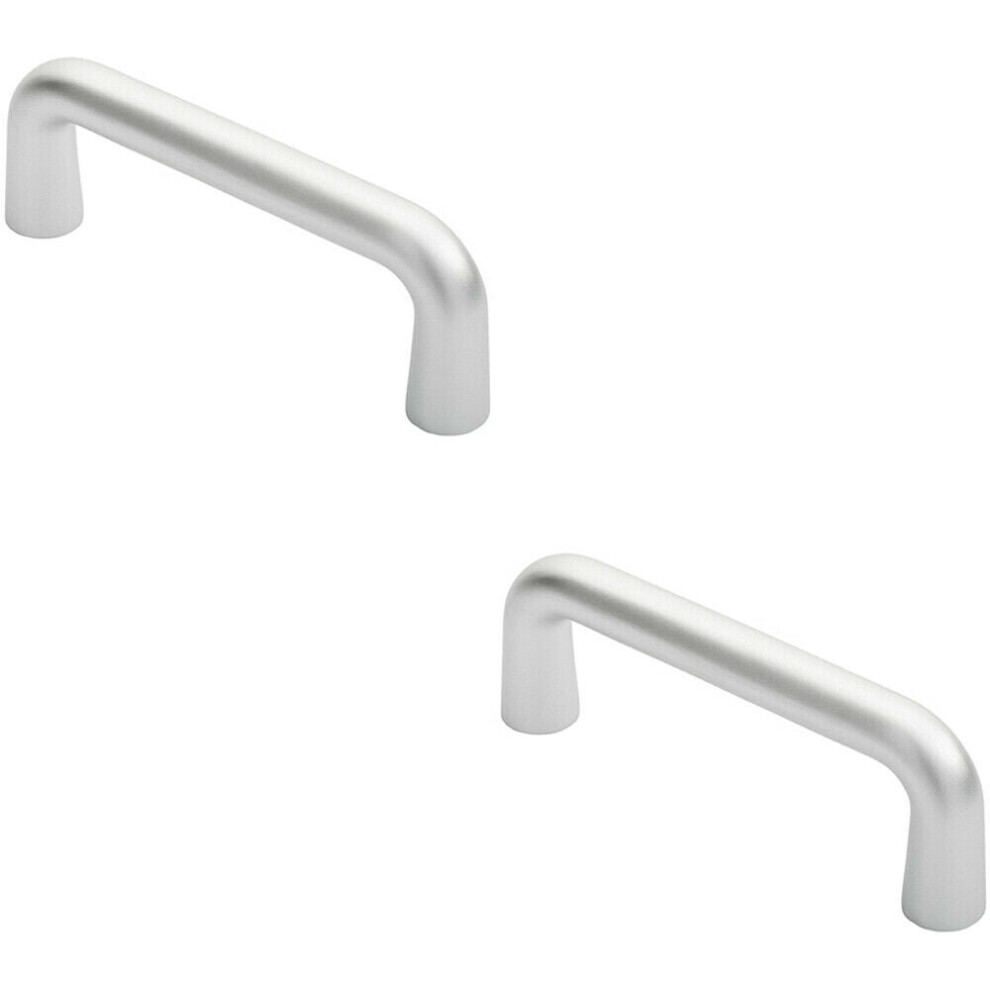 Loops 2X Rounded D Shaped Bar Handle 150 X 22Mm Diameter Satin Anodised Aluminium