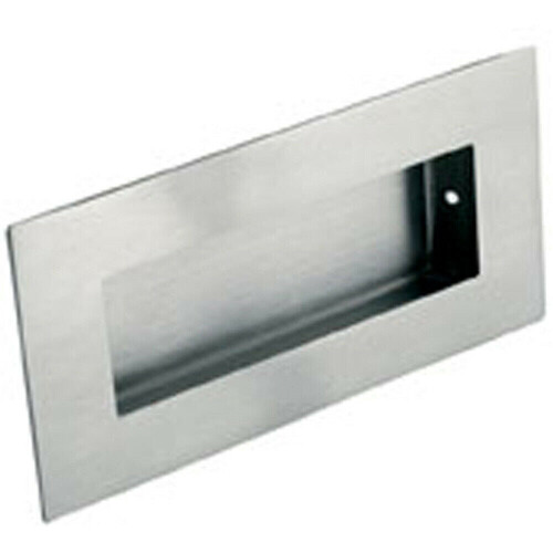 Loops Low Profile Recessed Flush Pull 102 x 51mm 10mm Depth Satin Stainless Steel