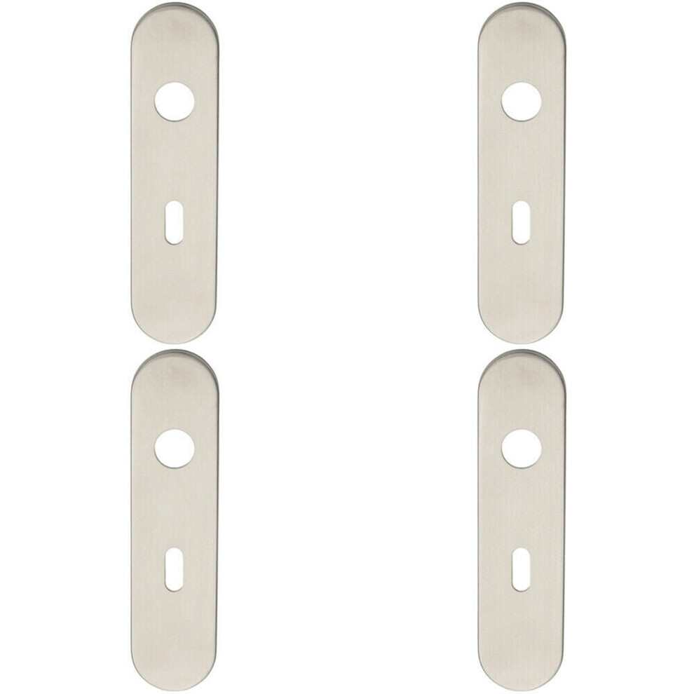 4x PAIR Steel Inner Backplate for Safety Lever 57mm Fixing Centres Satin Steel