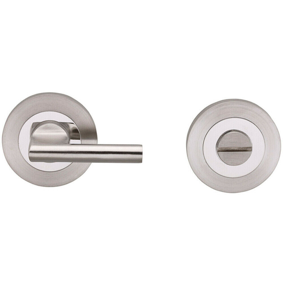 Disabled Thumbturn Handle With Release With Indicator Polished Satin Steel