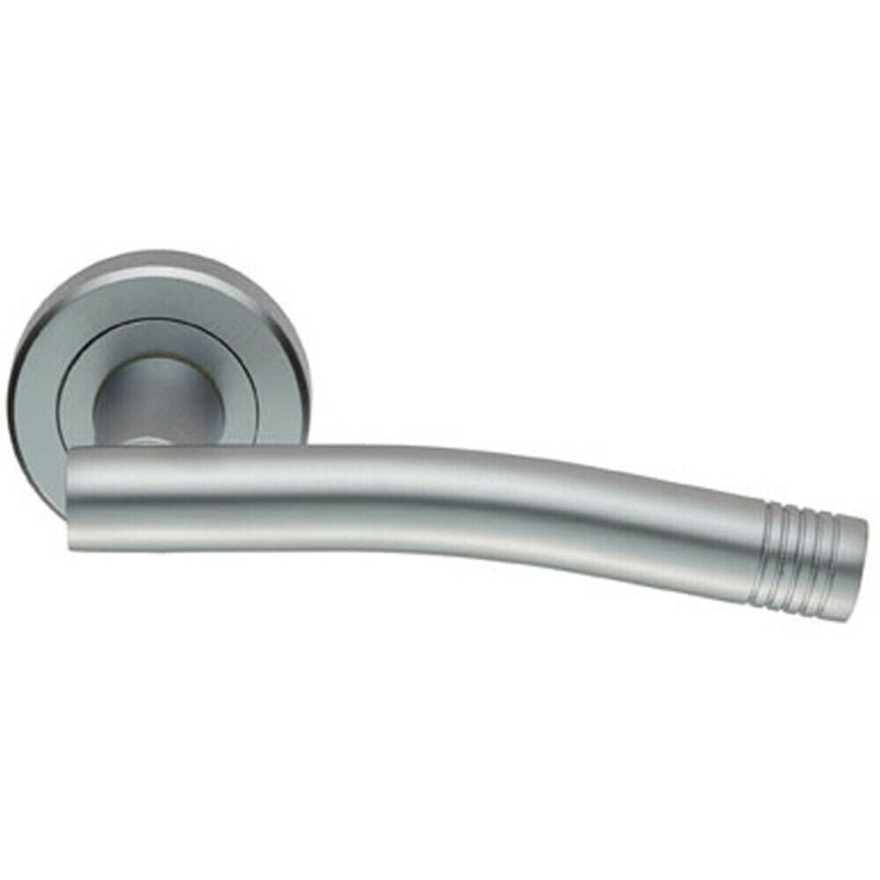 Loops Pair Round Bar Handle With Arch Concealed Fix Round Rose Satin Chrome