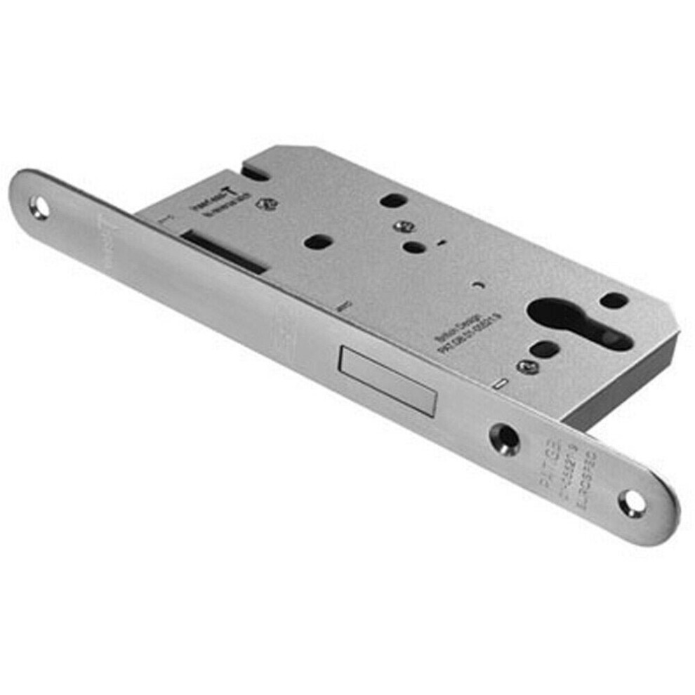 Contract DIN Euro Profile Deadlock Square 55mm Backset Satin Stainless Steel