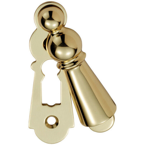 Loops 73mm Large Lock Profile Escutcheon 40mm Fixing Centres Polished Brass