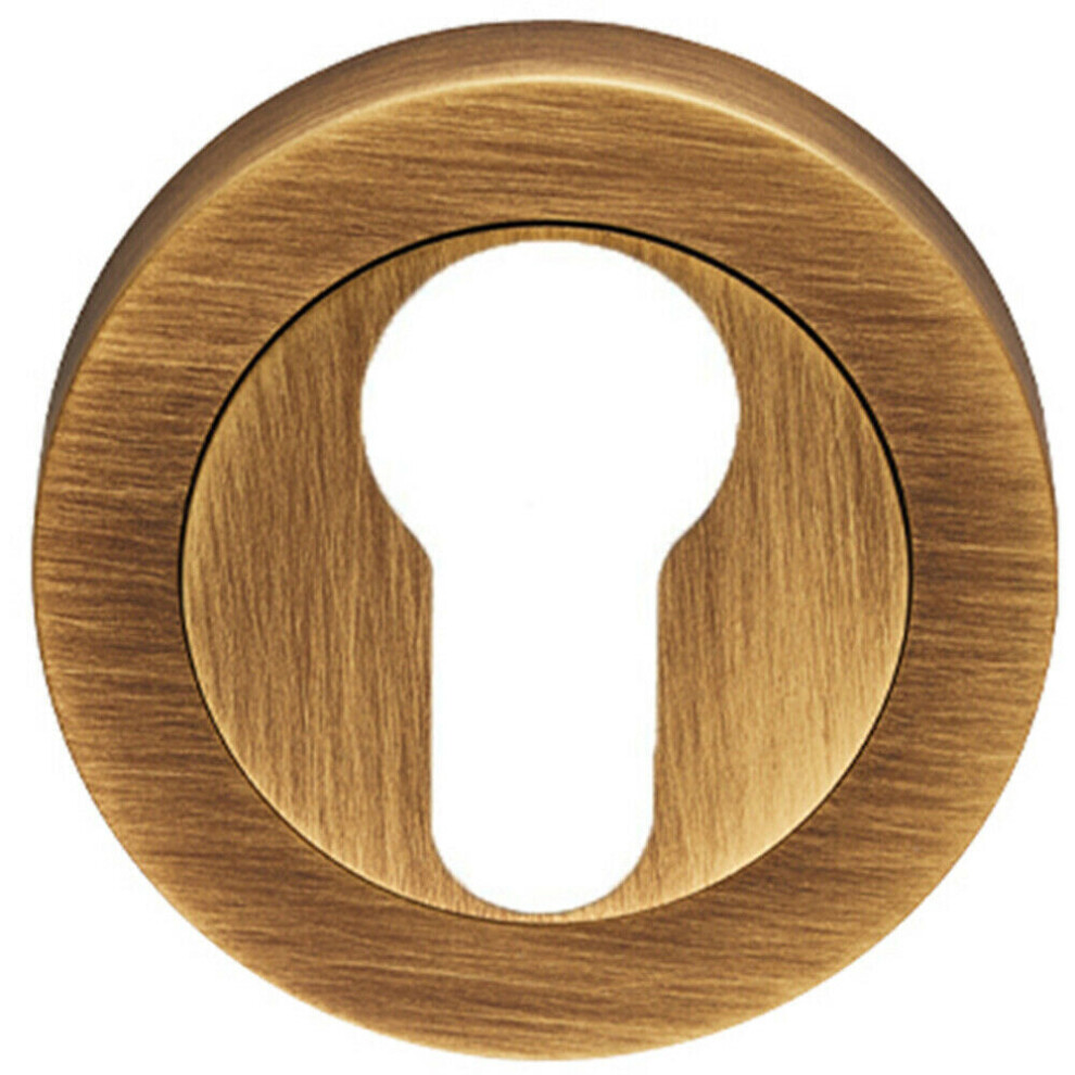 50Mm Euro Profile Round Escutcheon Concealed Fix Antique Brass Keyhole Cover 5056492568578