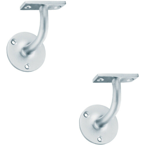 Loops 2x Heavyweight Handrail Bannister Bracket 80mm Projection Satin Chrome