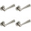 Loops 4x PAIR Angular Design Handle on Round Rose Concealed Fix Satin Stainless Steel 1