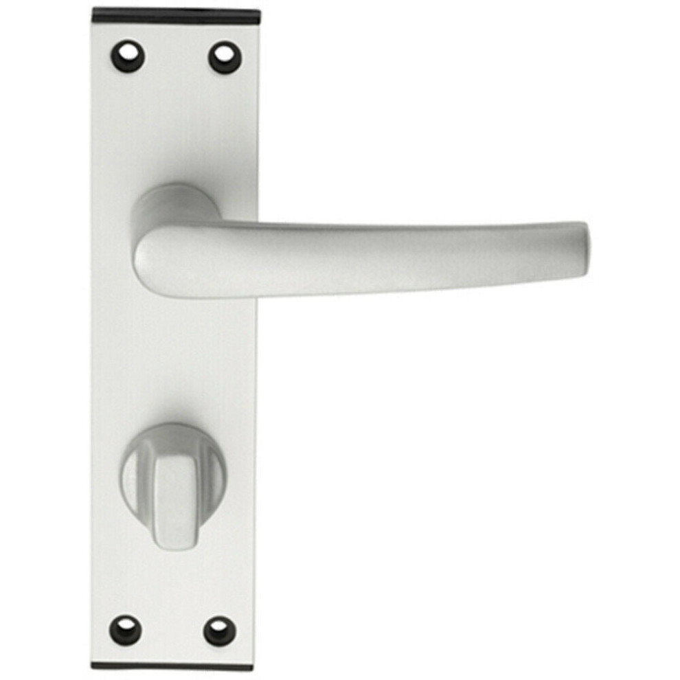 Pair Straight Handle On Bathroom Backplate 152 X 38Mm Satin Aluminium - Image 2