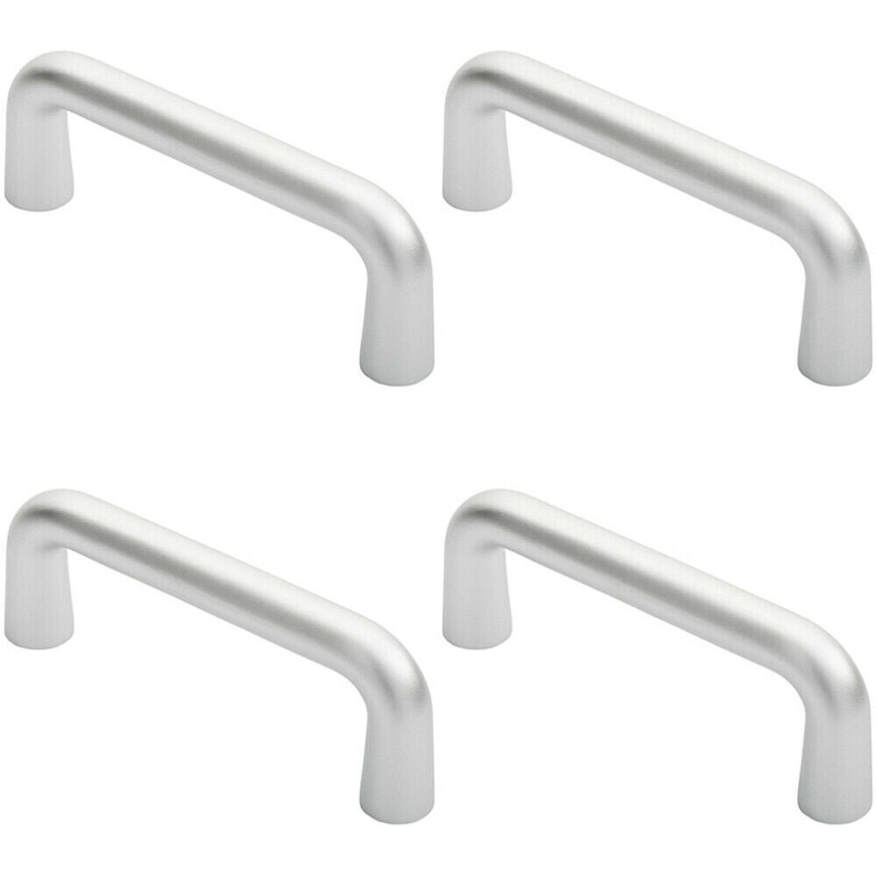 4x Rounded D Shaped Bar Handle 150 x 22mm Diameter Satin Anodised Aluminium