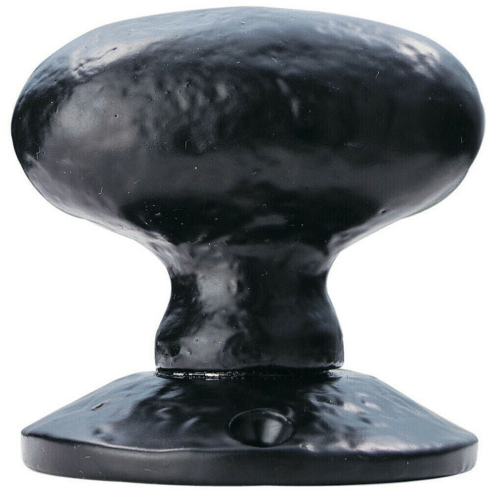 PAIR Oval Mortice Door Knob 60mm Diameter Rose Black Antique Door Handle
