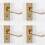 Loops 4x PAIR Victorian Scroll Handle on Bathroom Backplate 120 x 41mm Polished Brass 1