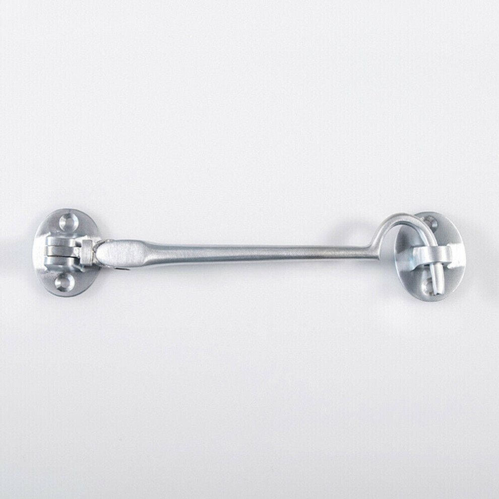 Loops Heavy Duty Cabin Hook & Eye Satin Chrome 152Mm Arm Cabinet Hatch Lock
