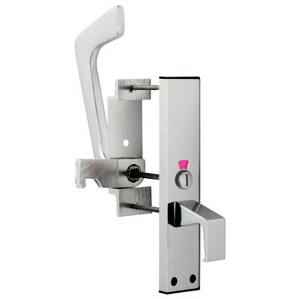 Loops Dual Handed Disabled Toilet Handle Set Dda Compliant Polished Anodised Aluminium