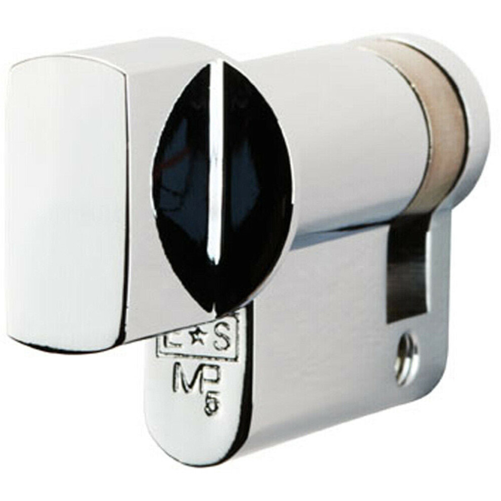45mm Euro Single Thumbturn Twist Lock 5 Pin Polished Chrome Internal Door