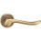 Loops PAIR Scroll Shaped Lever Handle on Round Rose Concealed Fix Antique Brass 1