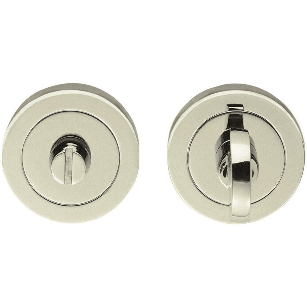 Thumbturn Lock and Release Handle Beveled Edged Rose Polished Nickel