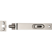 Sunk Slide Flush Door Bolt with Flat Keep Plate 102 x 17mm Polished Chrome