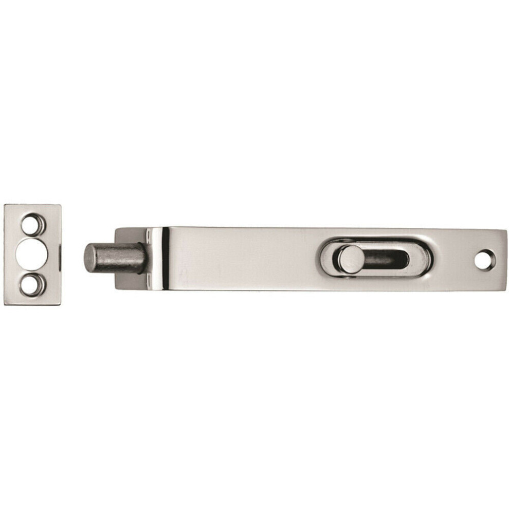 Loops Sunk Slide Flush Door Bolt With Flat Keep Plate 102 X 17Mm Polished Chrome