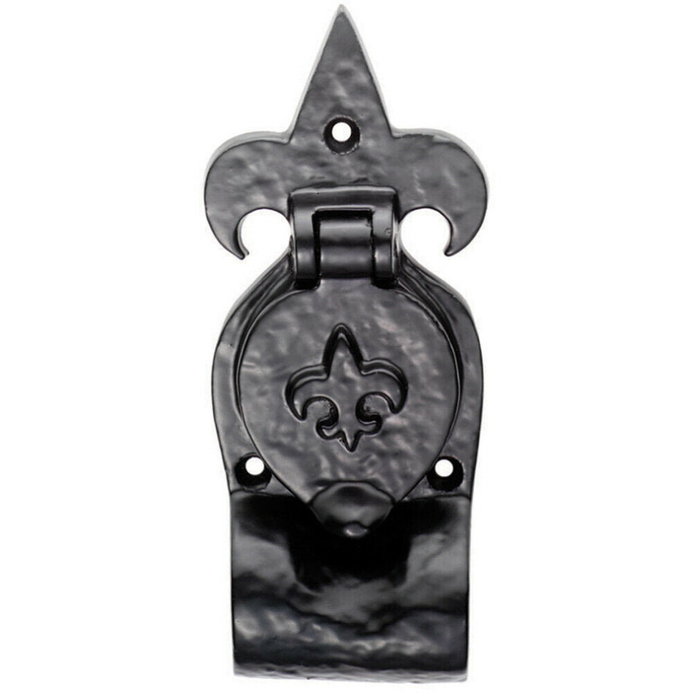 Loops Fleur De Lys Rim Cylinder Latch Pull Used With Nightlatch Black Antique