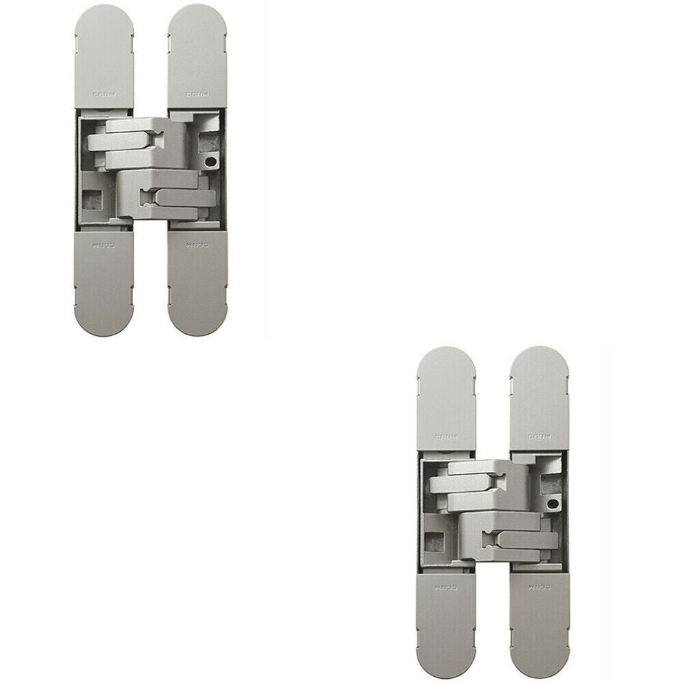 2x 100 x 22mm Adjustable Medium Duty Concealed Hinge Champagne Internal Door