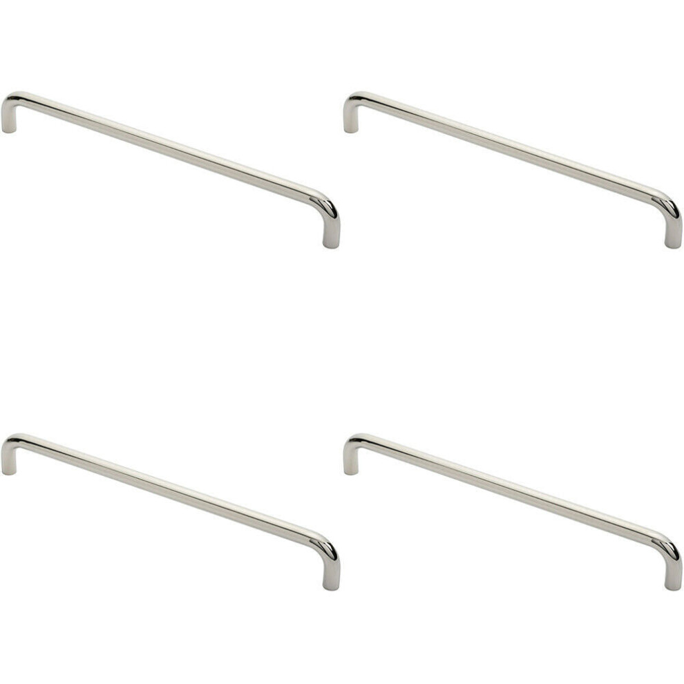 4X Round D Bar Pull Handle 469 X 19Mm 450Mm Fixing Centres Bright Steel 5056524204894