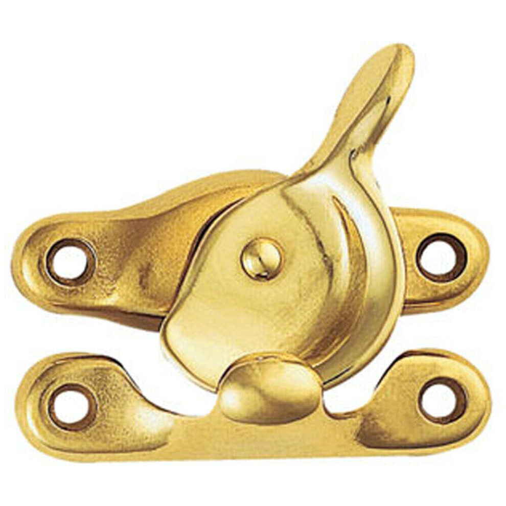 Fitch Pattern Sash Window Fastener 49Mm Fixing Centres Polished Brass 5056492570298