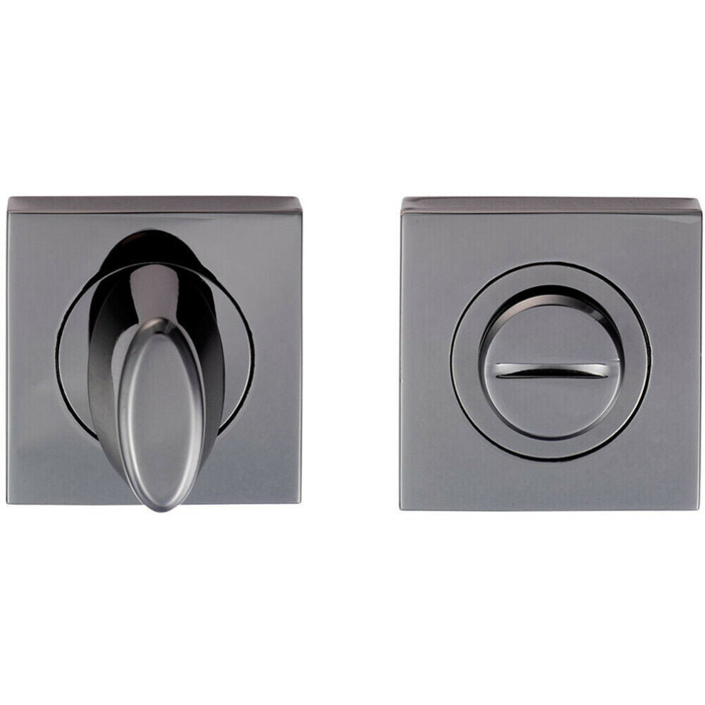 Bathroom Thumbturn Lock And Release Handle Square Rose Black Nickel