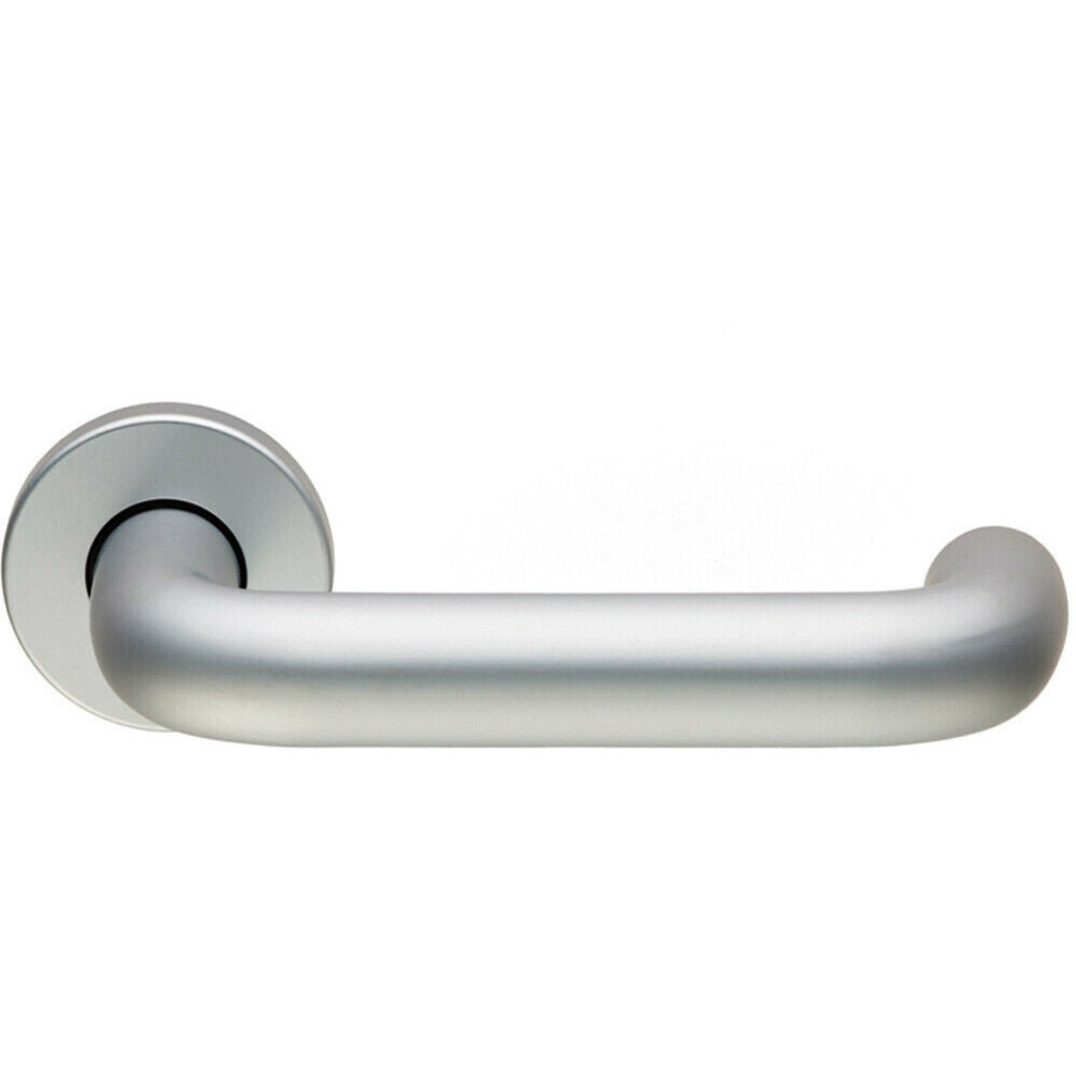Loops Pair 19Mm Round Bar Safety Lever On Round Rose Concealed Fix Satin Aluminium