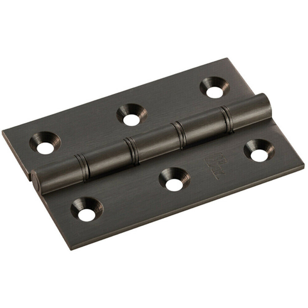 Loops Pair 76 X 50 X 2.5Mm Brass Washered Butt Hinge Matt Internal Door Bronze