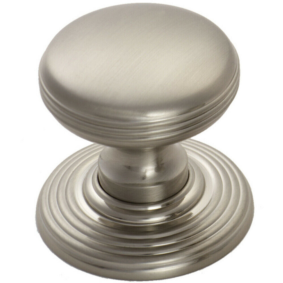 Loops Smooth Ringed Cupboard Door Knob 28Mm Dia Satin Nickel Cabinet Handle