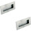 Loops 2x Low Profile Recessed Flush Pull 102 x 51mm 10mm Depth Satin Stainless Steel 1
