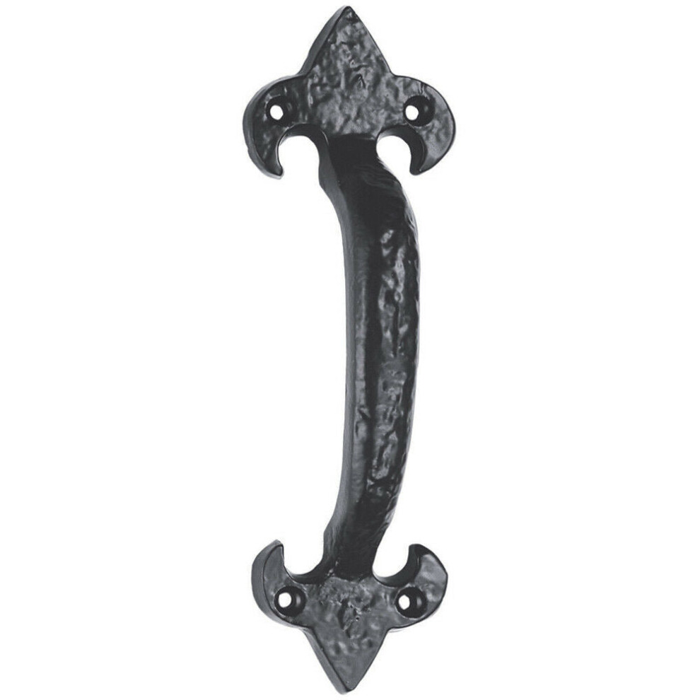Loops Traditional Forged Iron Pull Handle 180 X 52Mm Black Antique Door Handle