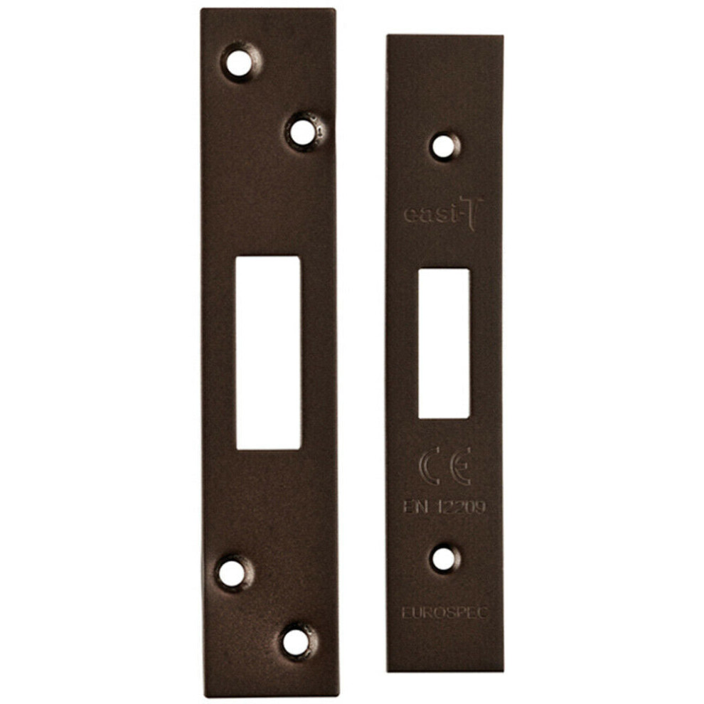 Square Forend Strike And Fixing Pack Suitable For Deadlocks Matt Bronze 5056492569643