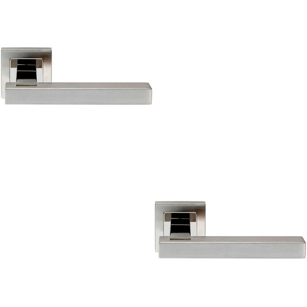 2x PAIR Square Cut Straight Bar Handle Concealed Fix Polished & Satin Steel