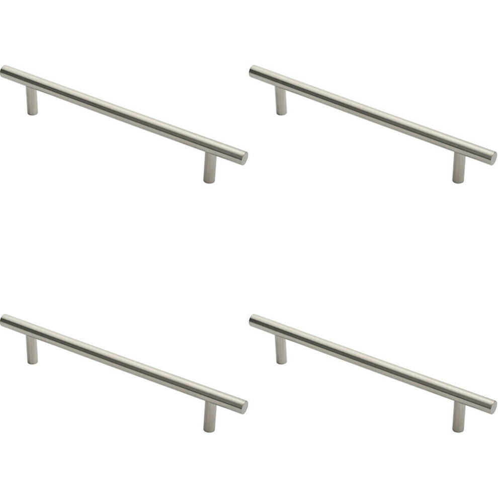 Loops 4X 19Mm Straight T Bar Pull Handle 300Mm Fixing Centres Satin Stainless Steel