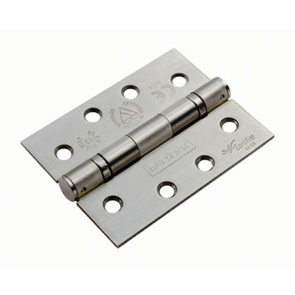 Loops 3 Pack 102 X 76Mm Ball Bearing Hinge Satin Stainless Steel Interior Door