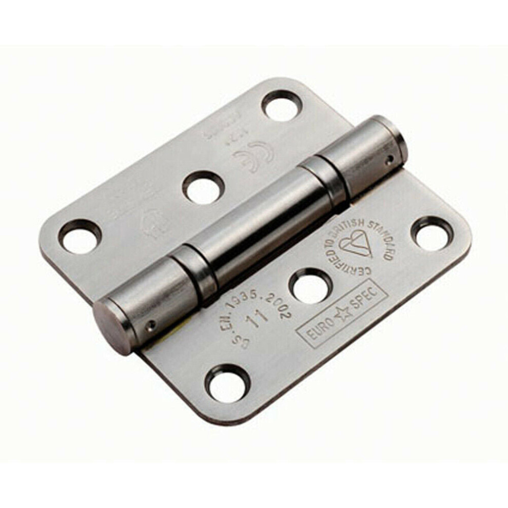 PAIR 76 x 67 x 2.5mm Ball Bearing Hinge Satin Stainless Steel Interior Door