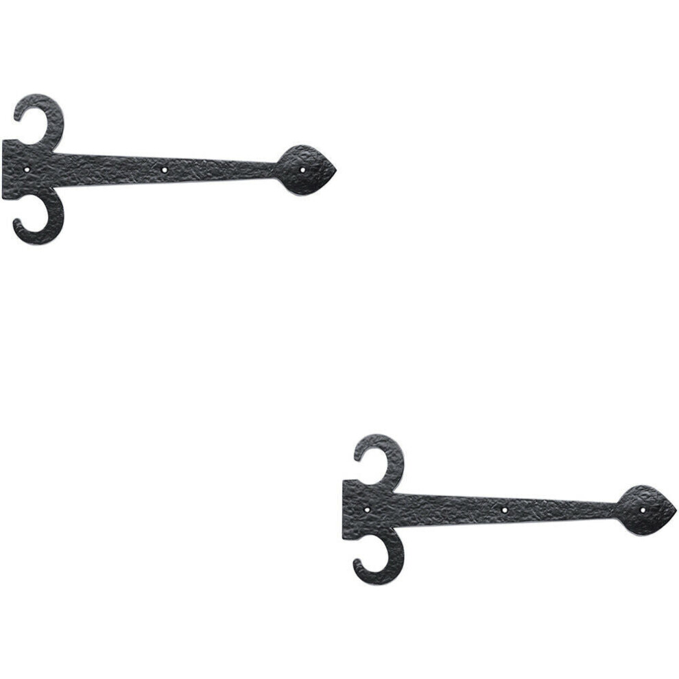 2X Pair 305Mm Ornate Sword Hinge Front Black Antique Decorative Door Plate 5056492594492