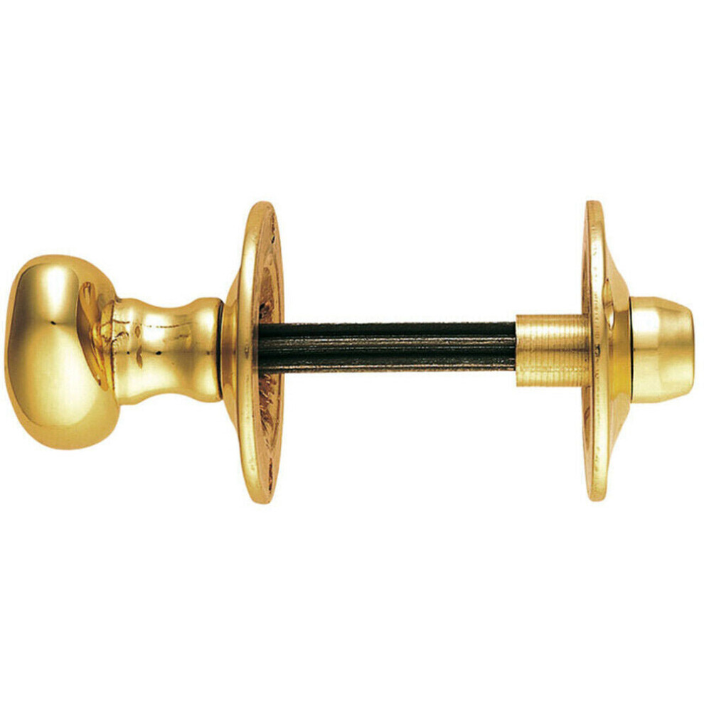 Oval Thumbturn Lock With Coin Release Handle 32 70mm Spindle Polished Brass