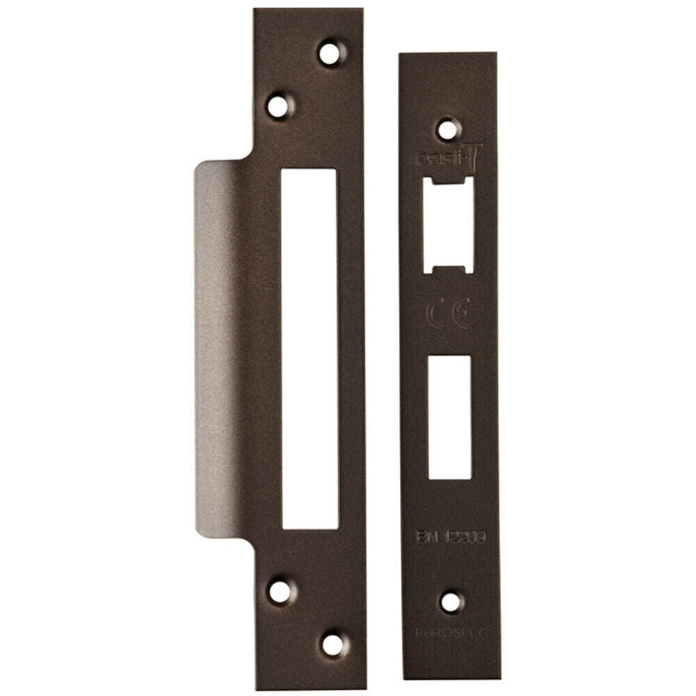 Loops Square Forend Strike And Fixing Pack Suitable For Sashlocks Matt Bronze