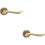 Loops 2x PAIR Scroll Shaped Lever Handle on Round Rose Concealed Fix Antique Brass 1