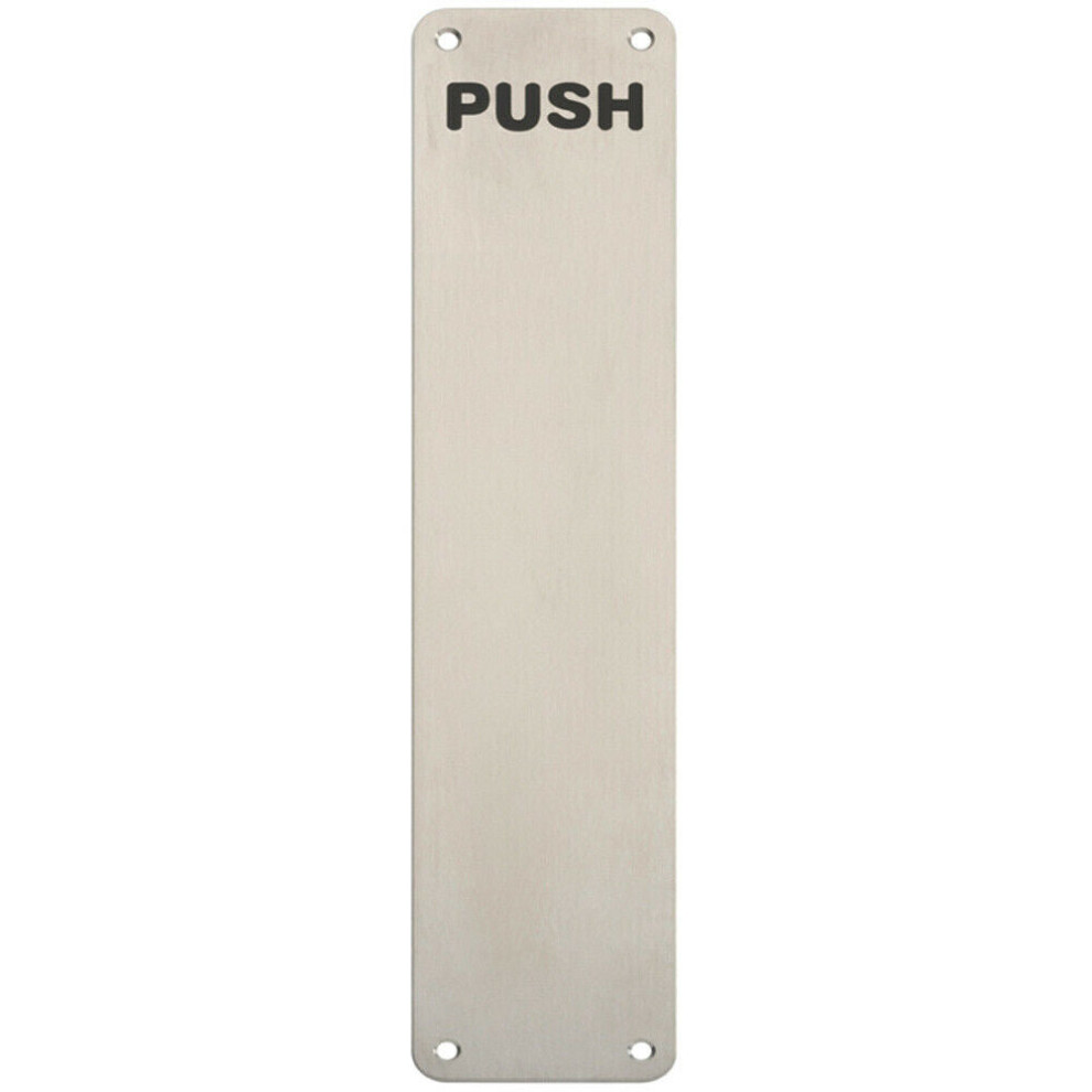 Loops Push Engraved Door Finger Plate 350 X 75Mm Satin Stainless Steel Push Plate