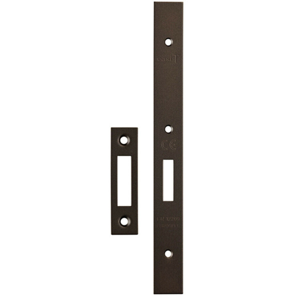 Loops Forend Strike & Fixing Pack Suitable For Din Euro Deadlock Matt Bronze