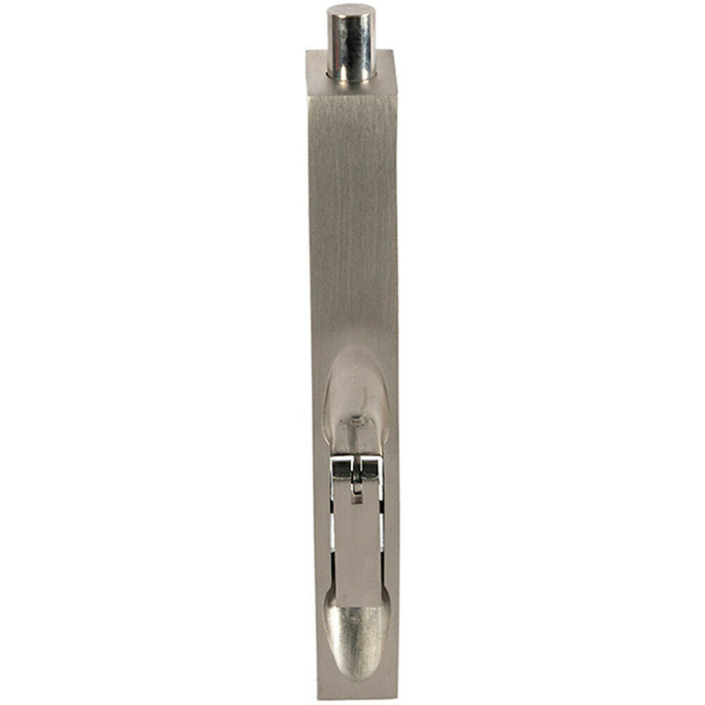 Loops Lever Action Flush Door Bolt With Flat Keep Plate 152 X 20Mm Satin Nickel