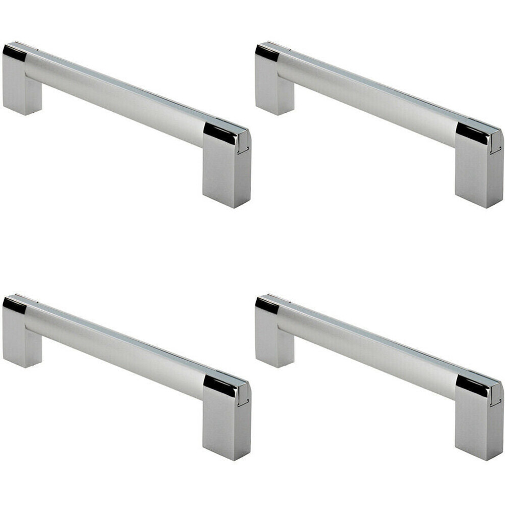 4x Multi Section Straight Pull Handle 224mm Centres Polished Matt Satin Chrome