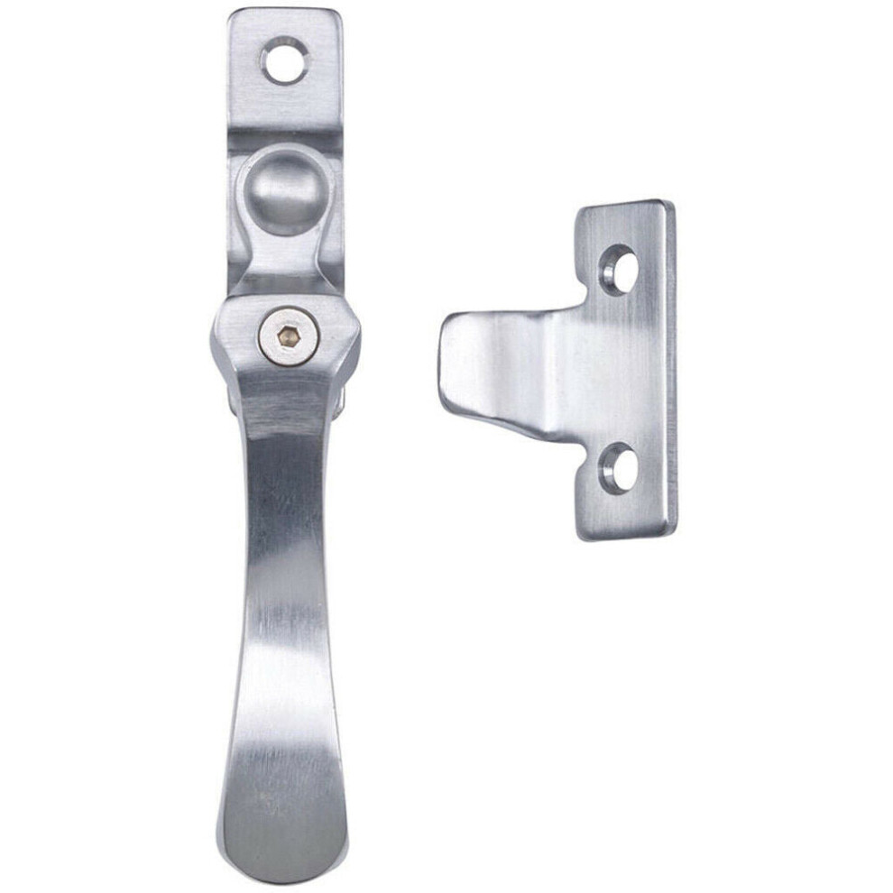 Loops Lockable Victorian Casement Window Fastener 57 X 13Mm Satin Chrome