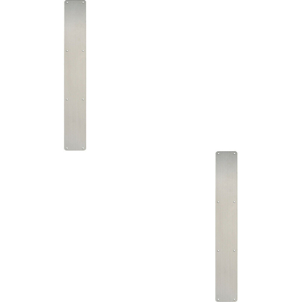 2x Plain Door Finger Plate 650 x 75mm Satin Stainless Steel Push Plate