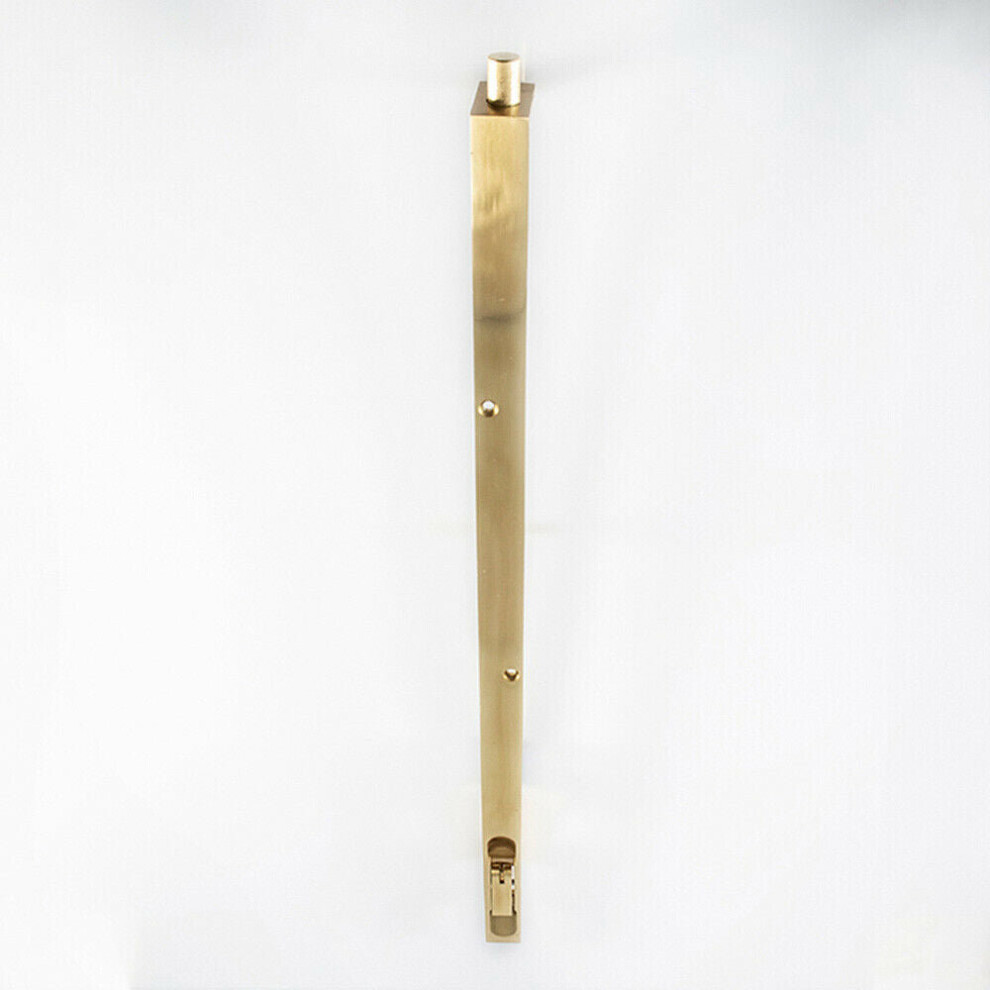 Lever Action Flush Door Bolt with Flat Keep Plate 460 x 20mm Polished Brass