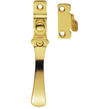 Lockable Victorian Casement Window Fastener 57 x 13mm Polished Brass