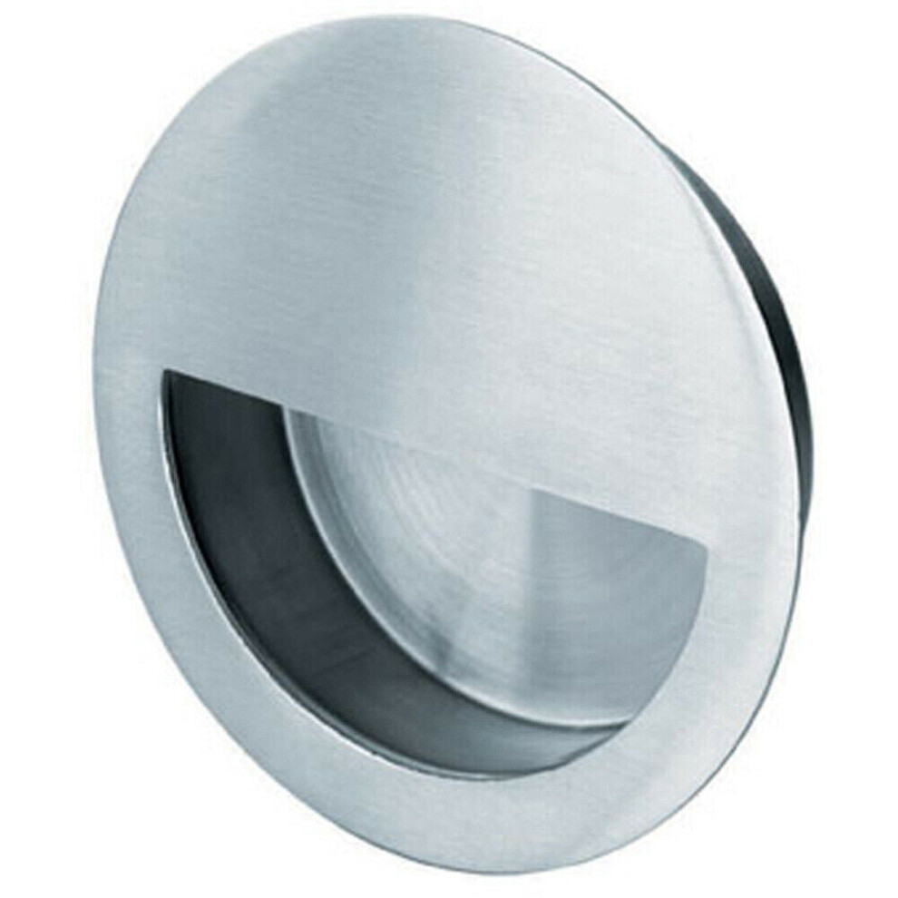 Loops Circular Low Profile Recessed Flush Pull 90Mm Diameter Satin Stainless Steel